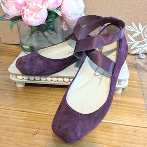Jessica Simpson Mandalaye Plum Ankle Wrap Ballet Flat